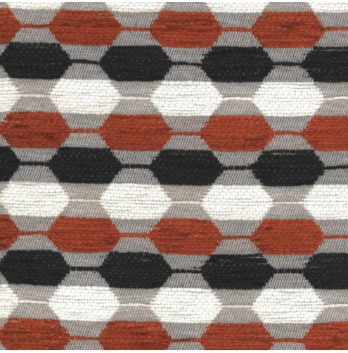 Galway Rubik Copper/Chestnut Upholstery Fabric